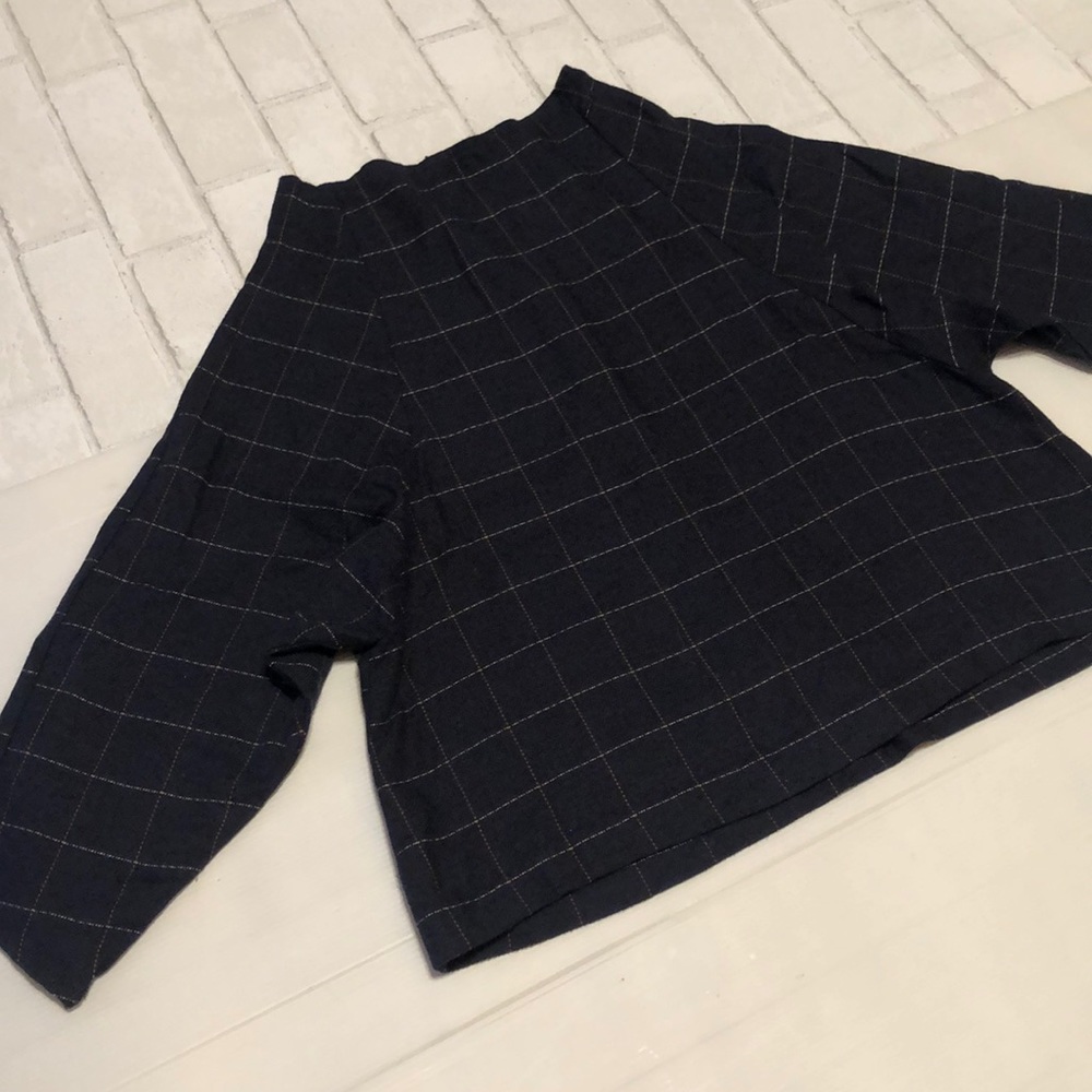 SBJ AUSTIN Blue White plaid top size 1